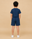 Boys Textured Cotton Co-Ord Set for Casual Wear | Age 1 to 10 Years | Half Sleeve T-Shirt & Shorts Combo Set