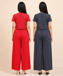 Birdseye Mesh Palazzo Pant | Casual Night wear for Women (Pack of 2)