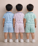 Boy & Girl Baby Unisex Cotton Polo/Collar Babies Co-ord Set Combo / Age 0-24 Months (Tshirt & Shorts Set Pack of 3) - 2120