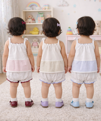 Boy & Girl Baby Printed Top Knot Dress | Top and Shorts Set | 100% Pure Cotton (Pack of 3 Sets Combo)