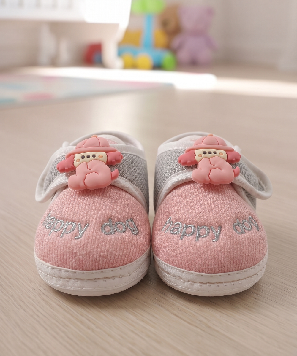 Imported Baby Shoes with Cartoon Badge | 0 to 12 Months