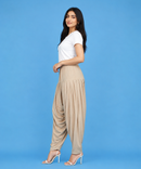 Women's Solid Beige Color Patiala Pant | Size L, XL, 2XL, 3XL | Comfortable Ethnic Salwar Bottom for Daily Wear