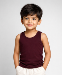Kids Boys Color Cotton Inner Vest – Comfortable Sleeveless Undershirt ( Pack Of 5 Combo )