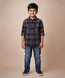 Kids Checked Cotton Shirt | Full Sleeve Casual Wear | Age 3–13 Years