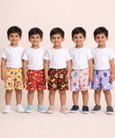 Boys Kids Pure Cotton Printed Shorts with Elastic | Age 0 to 4 Years (Pack of 10 Pieces)