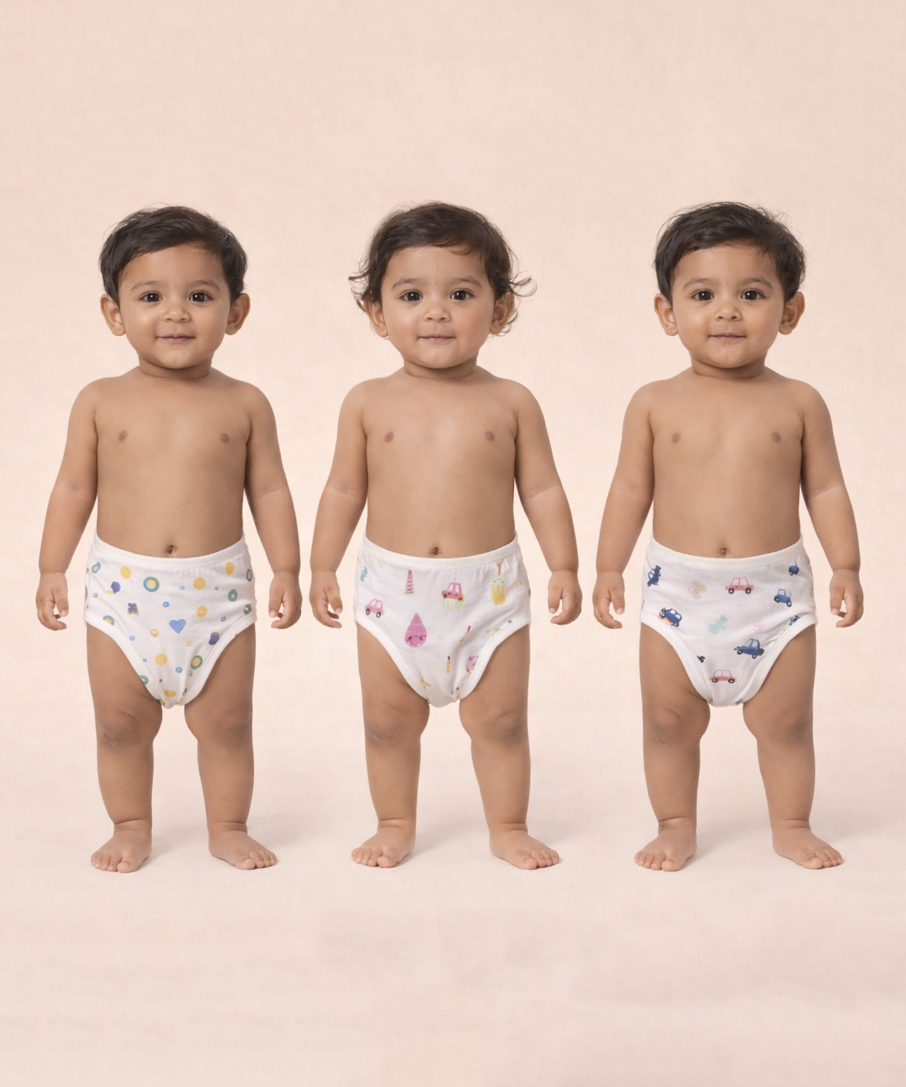 Baby Printed Cotton Nappy/Langot | Soft Muslin Fabric | 0–6 Months (Pack of 3 Pieces)