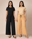 Birdseye Mesh Palazzo Pant | Casual Night wear for Women (Pack of 2)