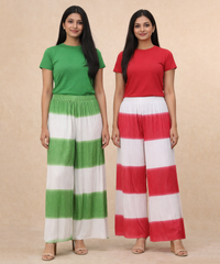 Stripes Palazzo Pant | Casual Night wear for Women (Pack of 2)