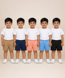 Pure Cotton Plain Shorts for Boys Kid with Elastic Age 1 to 4 Years (Pack of 10)