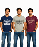 Men's Half Sleeve Printed Round Neck T-Shirt Combo (Pack of 3)