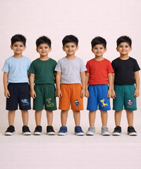 Boy Kid Cotton Printed Shorts | Random Cartoon Printed | Age 1 to 6 Years (Pack of 5 Pieces)