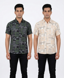 Men's Printed Casual Half Sleeve Shirt | Size - L,XL,2XL | Regular Fit Summer Resort Shirts for Men | Pack Of 2 Piece Combo