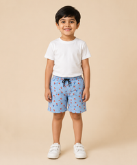 Kids Printed Cotton Shorts for Boys | Age - 5 to 6 Years & 7 to 8 Years | Soft Elastic Waist Casual Summer Shorts | Pack Of 1 Piece