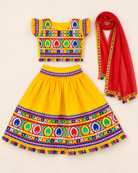 Girls Traditional Radha Style Lehenga Choli with Dupatta | Age 3 to 8 Years