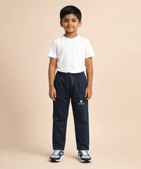 Boys Cotton Track Pant | Plain Navy Blue Color | Age 3 to 12 Years