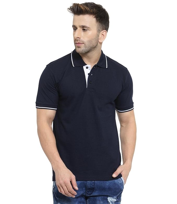 Men's 100% Cotton Plain Polo Big Size T-shirt With Pocket