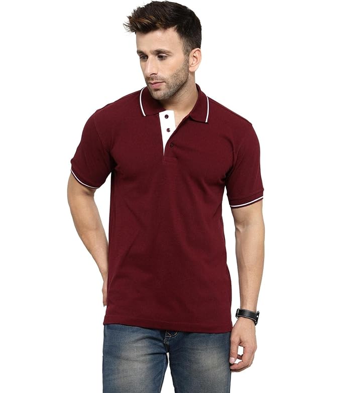 Men's 100% Cotton Plain Polo Big Size T-shirt With Pocket