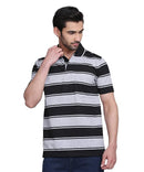 Mens Polo or Collar Stripes Tshirt with Pocket (Pack of 2)