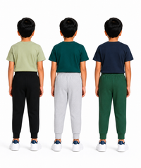 Boys Graphic Printed T-Shirt & Typography Track Pant Co-Ord Set | Age 2-5 Years | Pack Of 3 Set