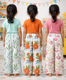Printed Palazzo Pant | Casual Night wear for Girl Kids Age 4 To 10 Years (Pack of 3)