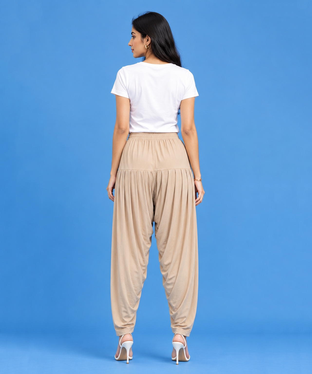 Women's Solid Beige Color Patiala Pant | Size L, XL, 2XL, 3XL | Comfortable Ethnic Salwar Bottom for Daily Wear