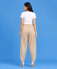Women's Solid Beige Color Patiala Pant | Size L, XL, 2XL, 3XL | Comfortable Ethnic Salwar Bottom for Daily Wear
