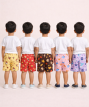 Boys Kids Pure Cotton Printed Shorts with Elastic | Age 0 to 4 Years (Pack of 10 Pieces)