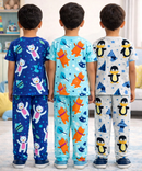 Boys Cotton Cartoon Printed Kids Co-ord Set Combo | Age 0 to 5 Years | T-shirt & Track pant (Combo Set Pack of 3)