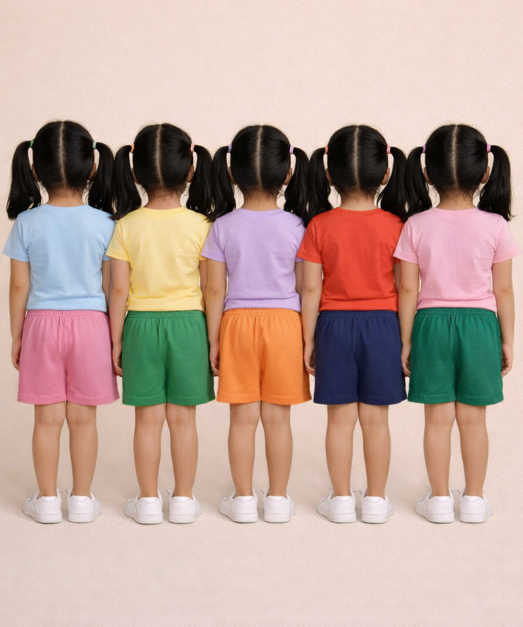 Girl Kid Cotton Printed Shorts | Random Cartoon Printed | Age 1 to 6 Years (Pack of 5 Pieces)