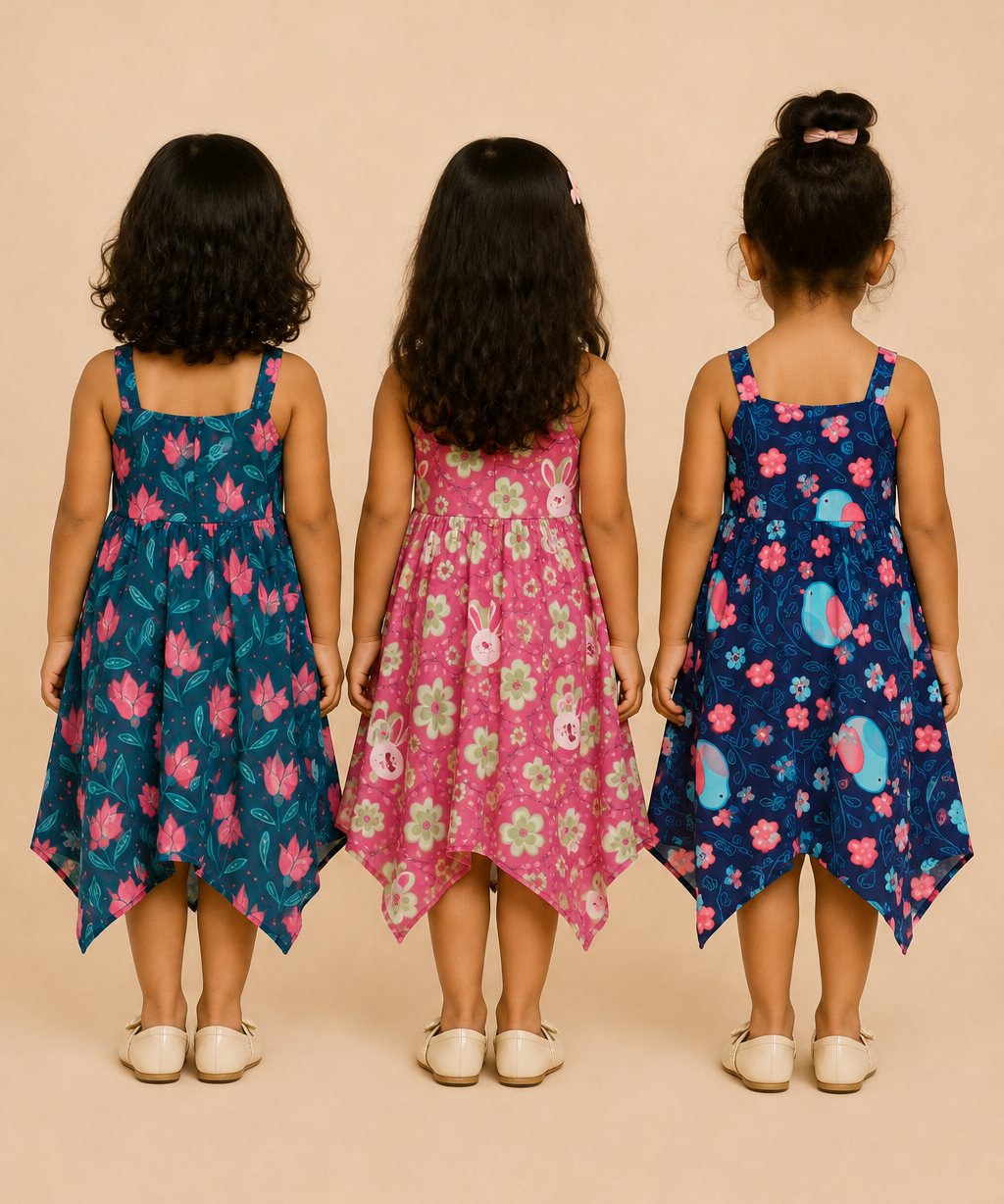 Fish Frock Floral Printed | Casual wear for Girl Kids Age 1 To 6 Years (Pack of 3)