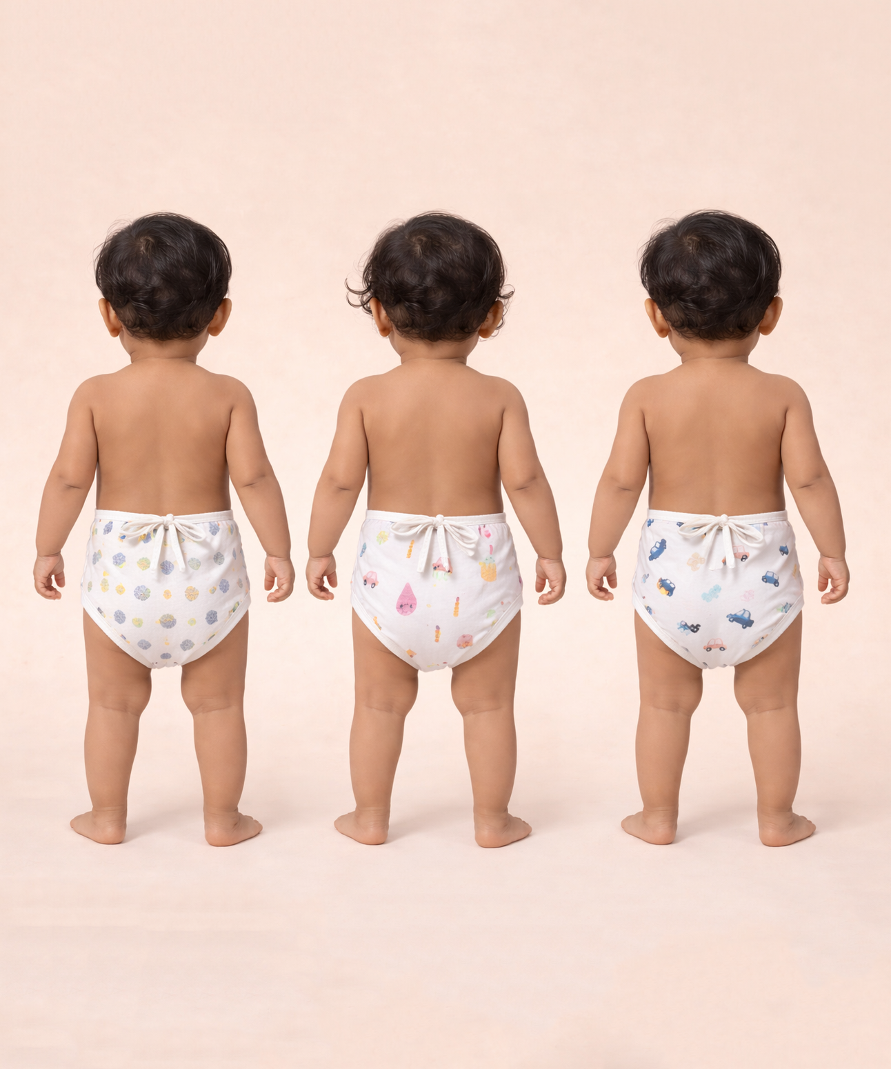 Baby Printed Cotton Nappy/Langot | Soft Muslin Fabric | 0–6 Months (Pack of 3 Pieces)