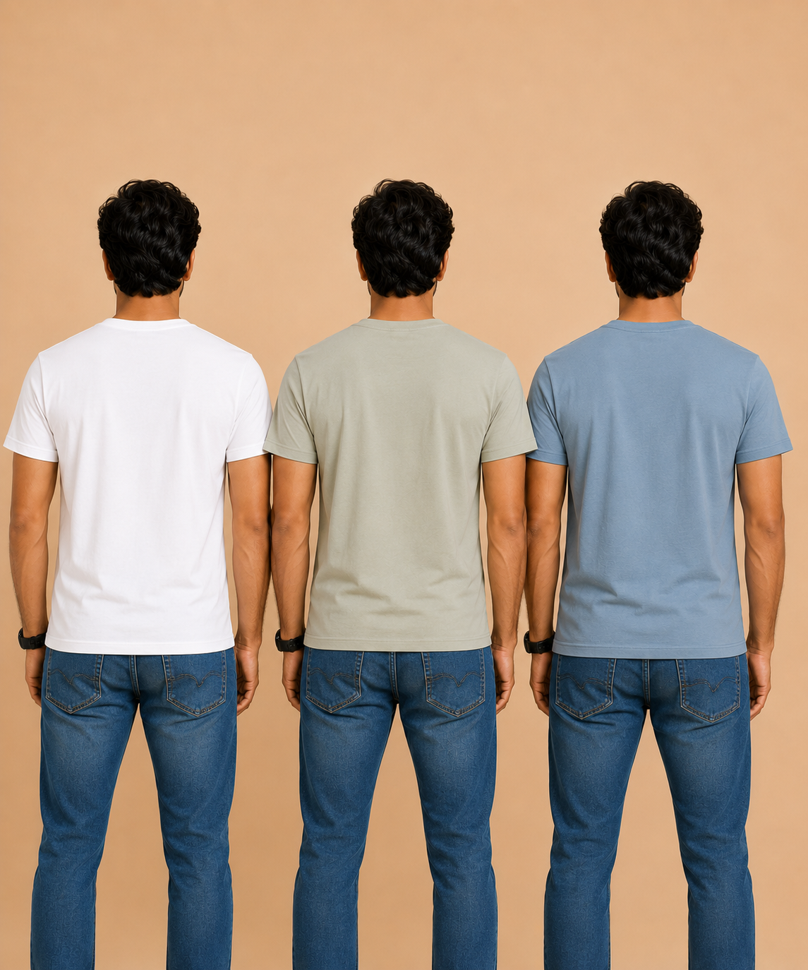 Men's Half Sleeve Printed Round Neck T-Shirt Combo (Pack of 3)