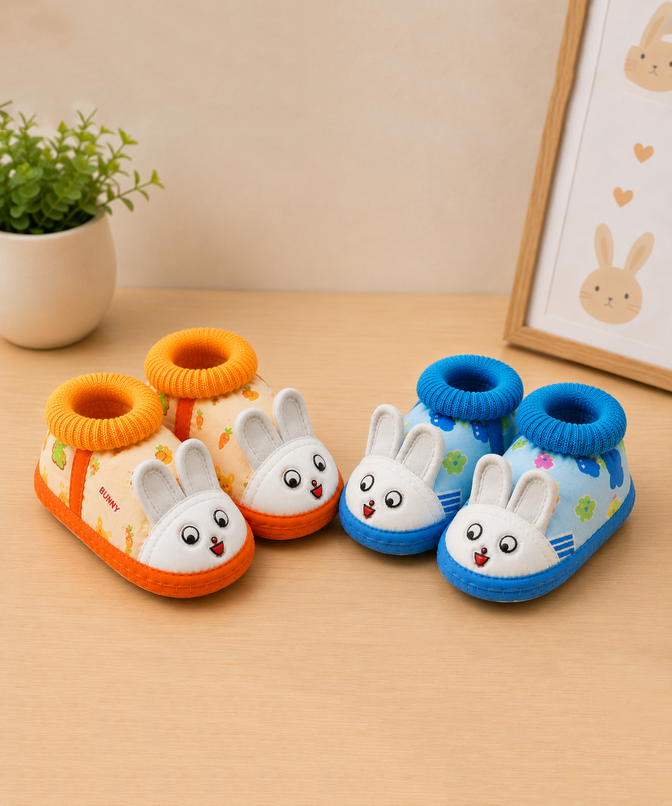 Baby Cartoon Printed Soft Sole Booties Shoes for Infants & Toddlers | Pack of 2 Pairs Set Combo