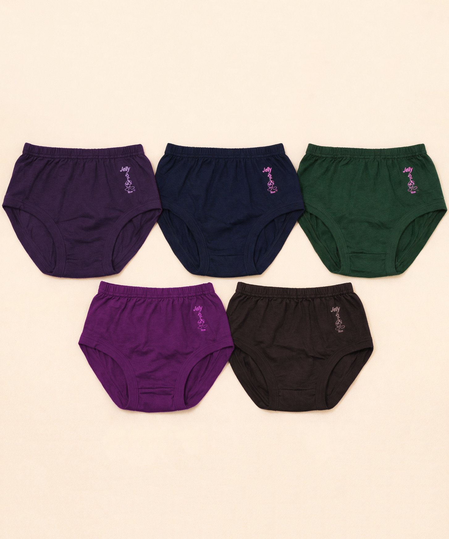Boy Kids Jelly Plain Underwear Brief 100% Pure Cotton | (Pack of 5)