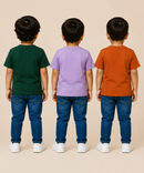 Kids Boys Popcorn Stripes Half Sleeve T-Shirt | Age 3 to 6 Years (Pack of 3 Pieces)