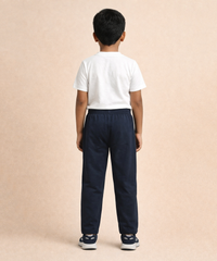 Boys Cotton Track Pant | Plain Melange Blue Color | Age 3 to 12 Years