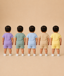 Boy & Girl Babies Poly Cotton Half Sleeve Printed Top & Shorts Co-ord Set | 0-6 Months (Pack of 5) - Style 4