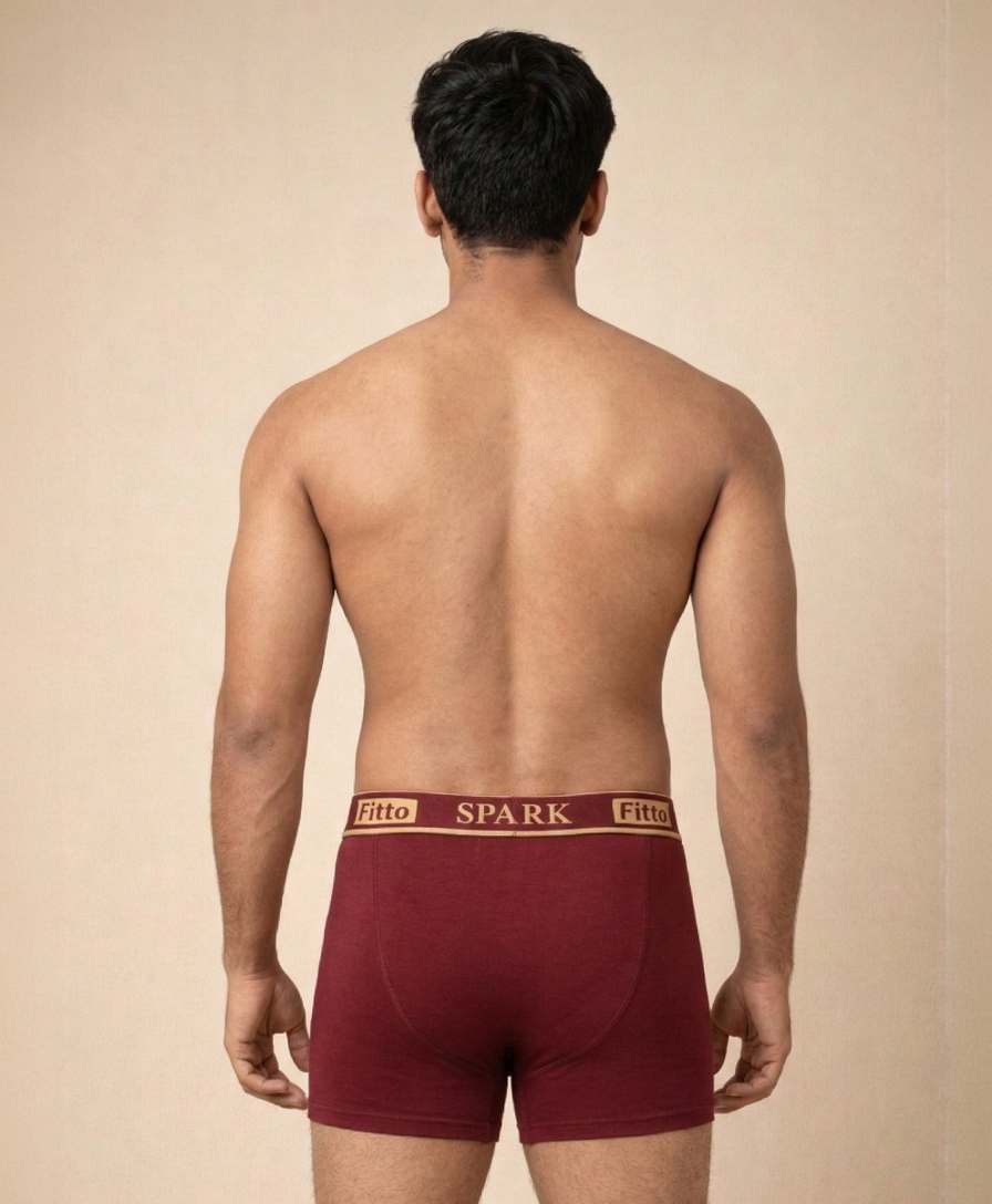 Fitto Spark Men's Trunk Plain Brief 100% Pure Cotton | (Pack of 5)