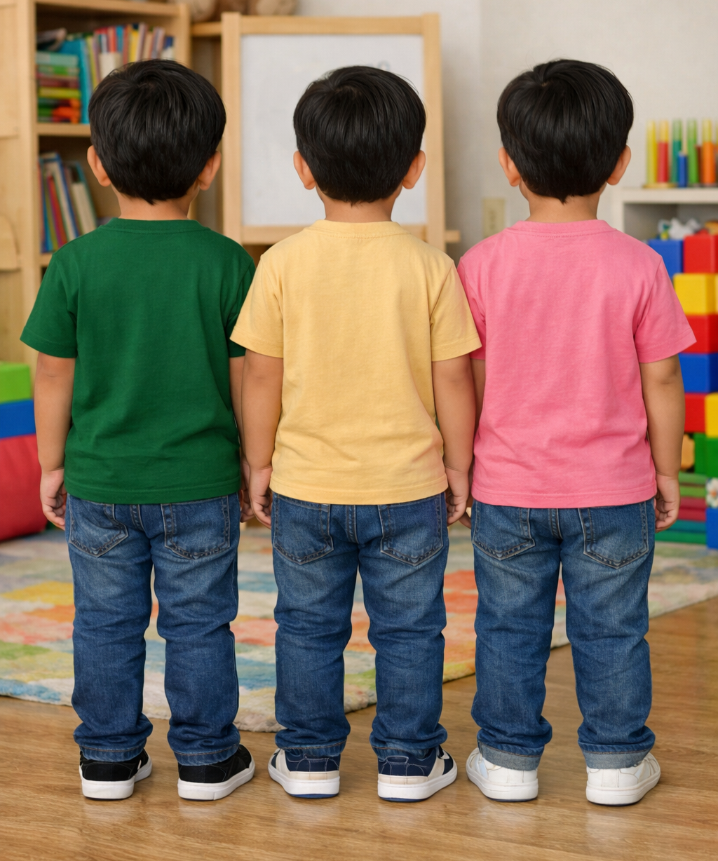 Kids Cotton Boys Tshirt Plain Multi Color | Age 0 to 6 Years (Pack of 3 Pieces)