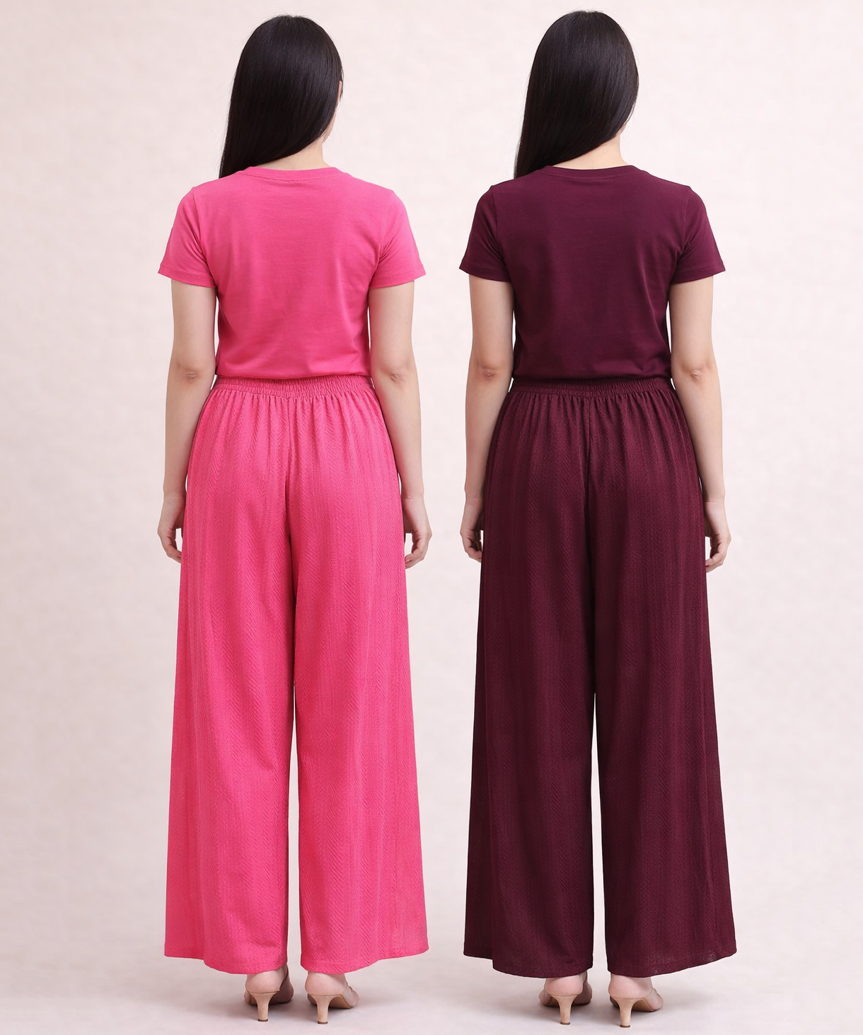 Crinkle Cotton Palazzo Pant | Casual Night wear for Women (Pack of 2)
