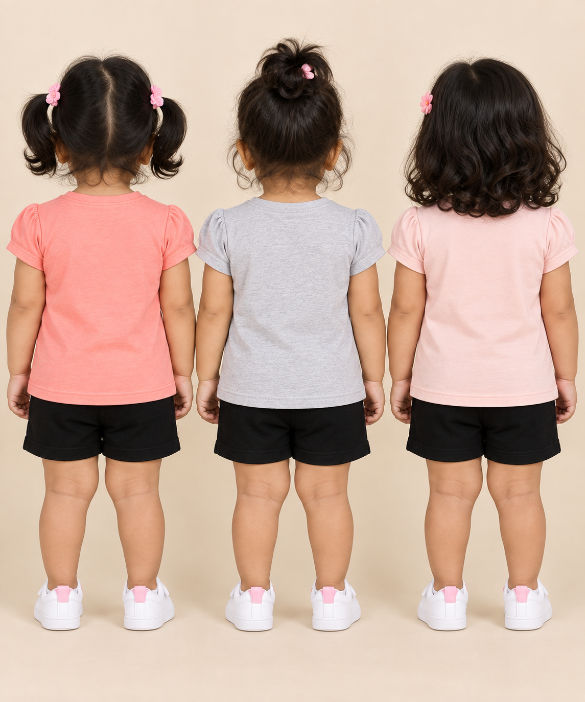 Baby Girls All Over Printed Cotton T-Shirt Multi Colour | Age 3 to 24 Months (Pack of 3 Pieces)