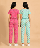 Girls Cotton All-Over Printed T-Shirt & Full-Length Pant Night Suit | Age - 9 to 15 Years | Pack of 2 Sets