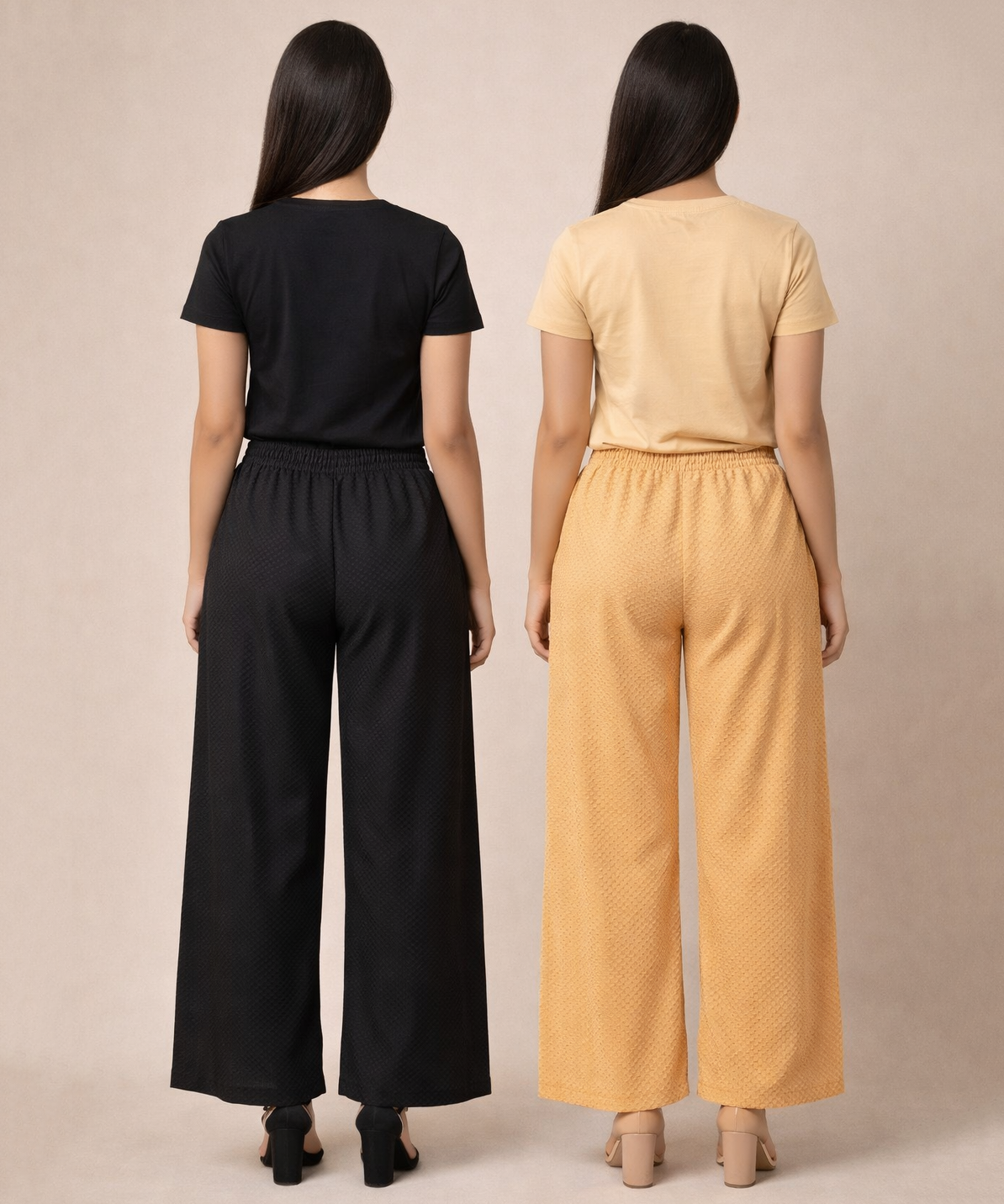 Birdseye Mesh Palazzo Pant | Casual Night wear for Women (Pack of 2)