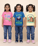 Kids 100% Cotton Fine Tshirt With Printed Multi Colour | Age 1 to 6 Years (Pack of 3 Pieces)