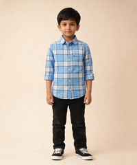 Kids Checked Cotton Shirt | Full Sleeve Casual Wear | Age 3–13 Years