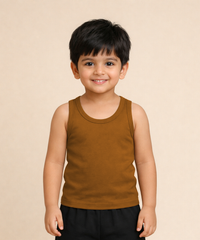 Kids Boys Color Cotton Inner Vest – Comfortable Sleeveless Undershirt ( Pack Of 5 Combo )