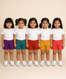 Pure Cotton Plain Shorts for Boys Kid with Elastic Age 1 to 4 Years (Pack of 10)