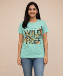 Premium Woman Half Sleeve T-Shirt / Round Neck Printed T-Shirt / Mint Green Color