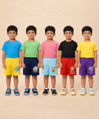 Boy Kid Cotton Printed Shorts | Random Cartoon Printed | Age 1 to 6 Years (Pack of 5 Pieces)