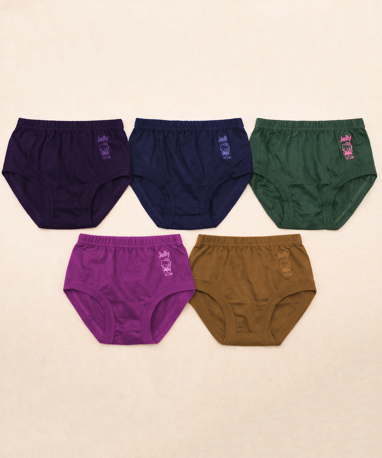 Boy Kids Jelly Plain Underwear Brief 100% Pure Cotton | (Pack of 5)